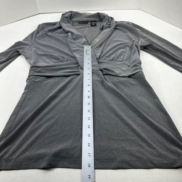 New York And Company Women's Size Large Top Long Sleeve Pullover Gray Preowned - Picture 10 of 11